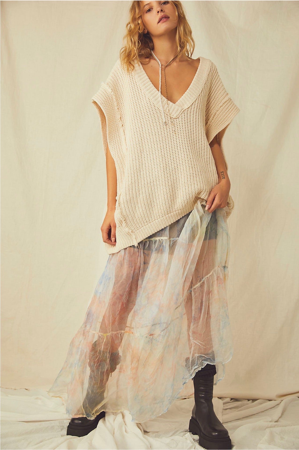 Sheer Silk Organza Skirt